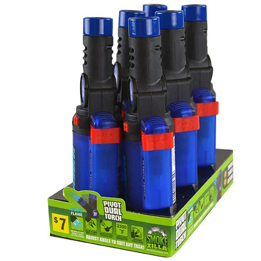 Pivot Head Dual Torch Lighter - 6 Pieces Per Retail Ready Display 41379 TORCH BLUE