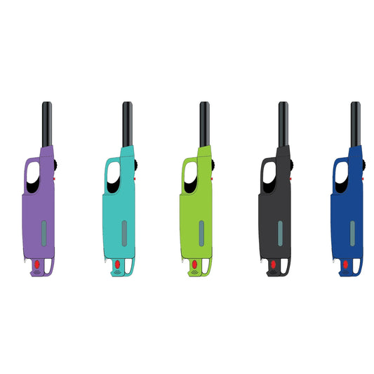Mini Utility Stick Lighter with LED Light - 10 Pieces Per Pack 41391 TORCH BLUE
