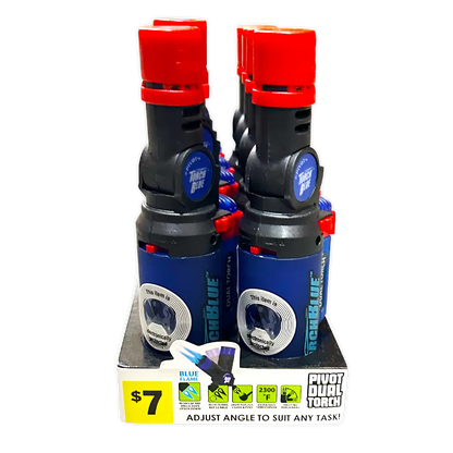 Pivot Head XXL Dual Torch Lighter - 8 Pieces Per Retail Ready Display 41404 TORCH BLUE