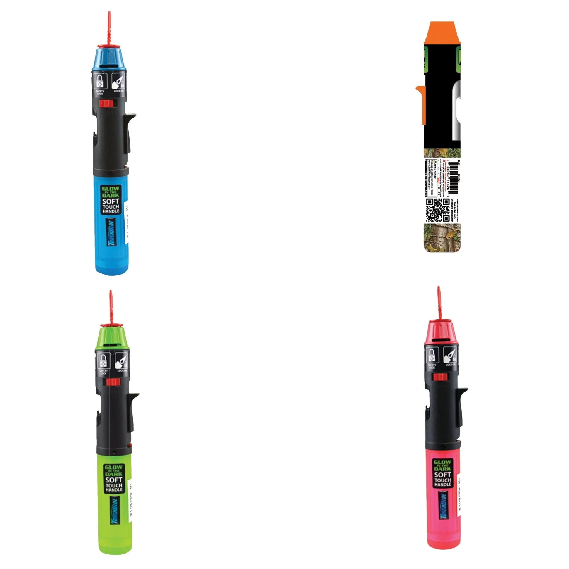 Glow in The Dark and Camo Torch Stick Lighter Assortment - 8 Pieces Per Retail Ready Display 41423 TORCH BLUE