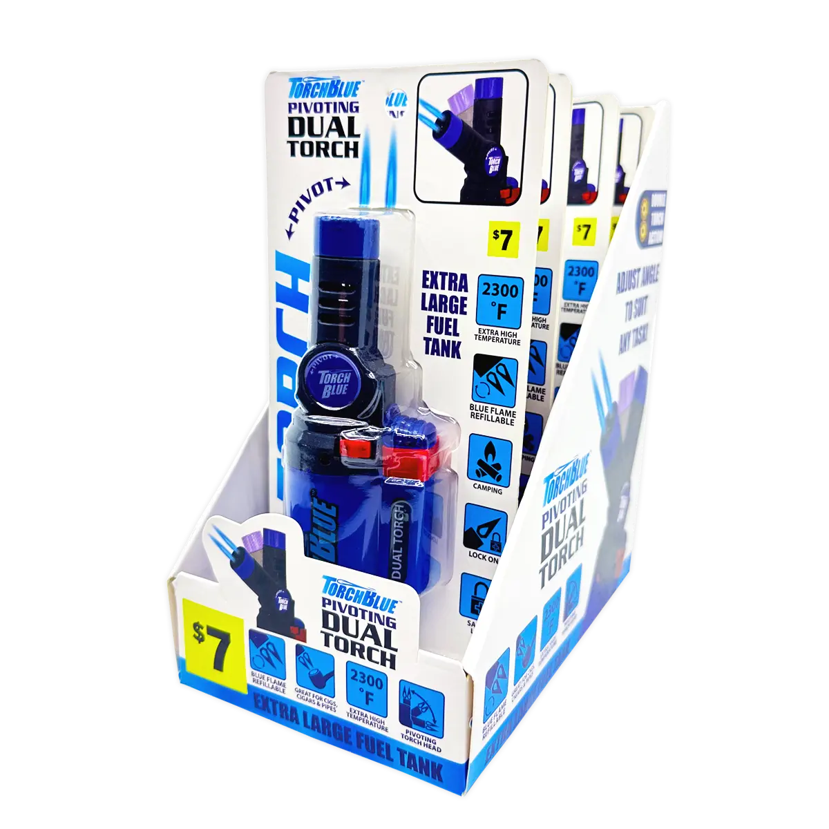 Pivoting Dual Torch Lighter - 4 Pieces Per Retail Ready Display 41520 TORCH BLUE