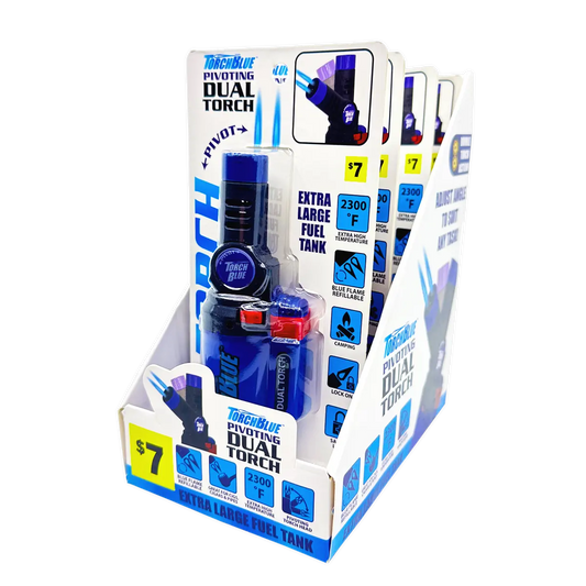 Pivoting Dual Torch Lighter - 4 Pieces Per Retail Ready Display 41520 TORCH BLUE