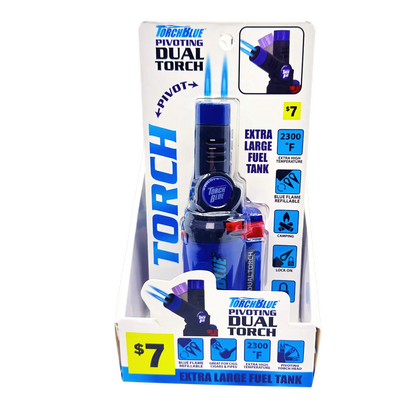 Pivoting Dual Torch Lighter - 4 Pieces Per Retail Ready Display 41520 TORCH BLUE