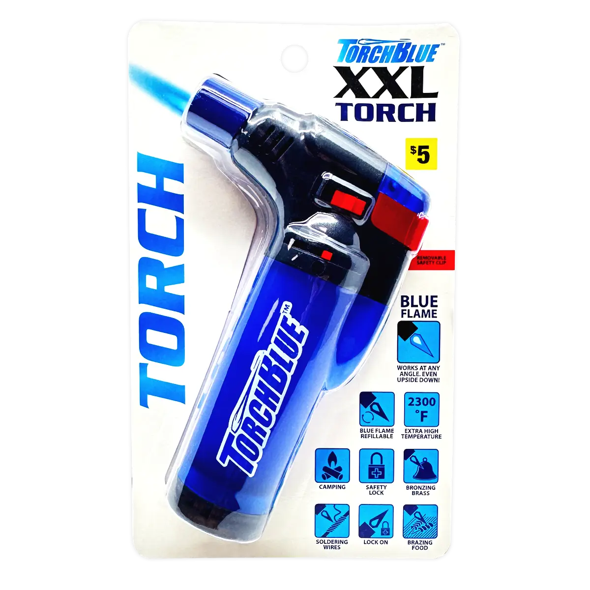 XXL Torch Lighter in Blister Pack - 6 Pieces Per Pack 41521 TORCH BLUE