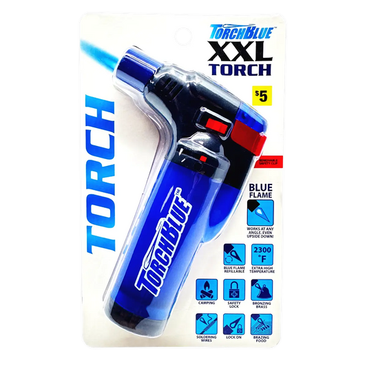 XXL Torch Lighter in Blister Pack - 6 Pieces Per Pack 41521 TORCH BLUE