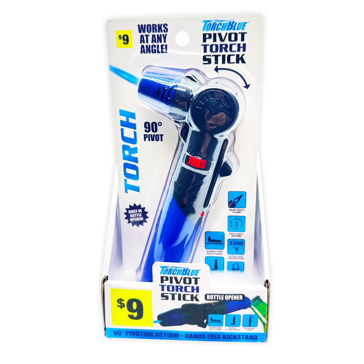 Pivot Torch Stick Lighter - 4 Pieces Per Retail Ready Display 41522 TORCH BLUE