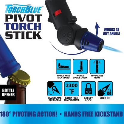 Pivot Torch Stick Lighter - 4 Pieces Per Retail Ready Display 41522 TORCH BLUE