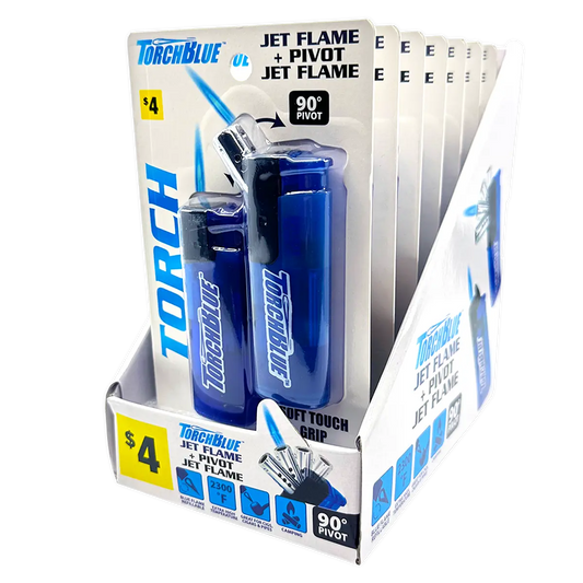 Jet Flame Pivot Head Torch Lighter - 7 Pieces Per Retail Ready Display 41529 TORCH BLUE
