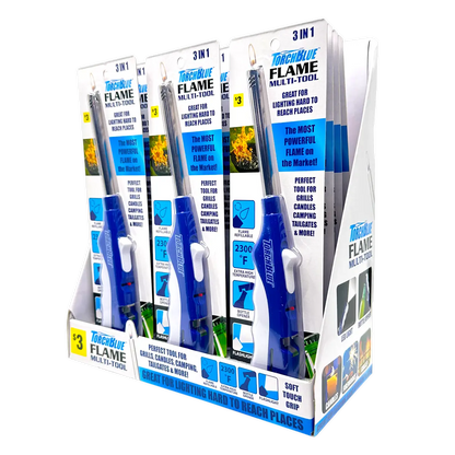 Utility Soft Flame Multi-Tool Lighter - 12 Pieces Per Retail Ready Display 41542 TORCH BLUE