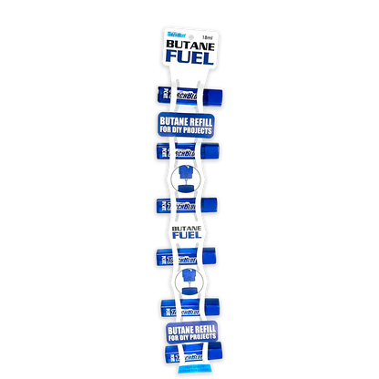 18ML Bulk Torch Blue Butane Refill with Merchandising Hang Strip - 6 Pieces Per Retail Ready Display 41554 TORCH BLUE