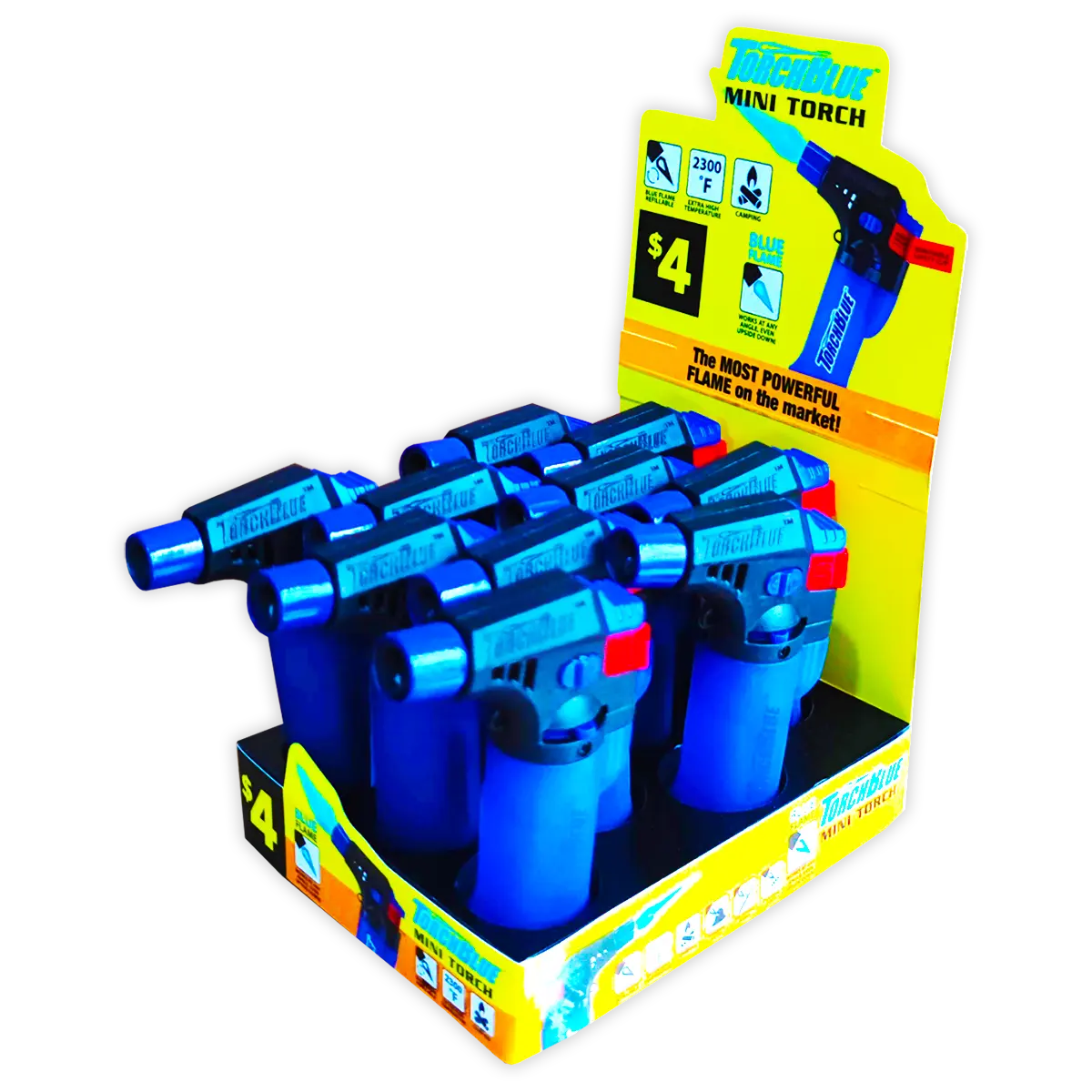 Mini Torch Lighter- 10 Pieces Per Retail Ready Display 41589 TORCH BLUE
