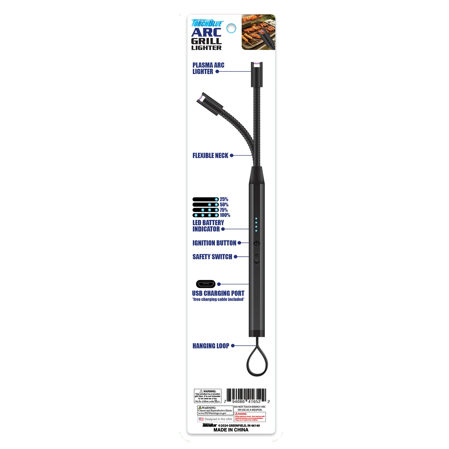 Grilling Center Assortment Floor Display - 81 Pieces Per Retail Ready Display 88524 TORCH BLUE