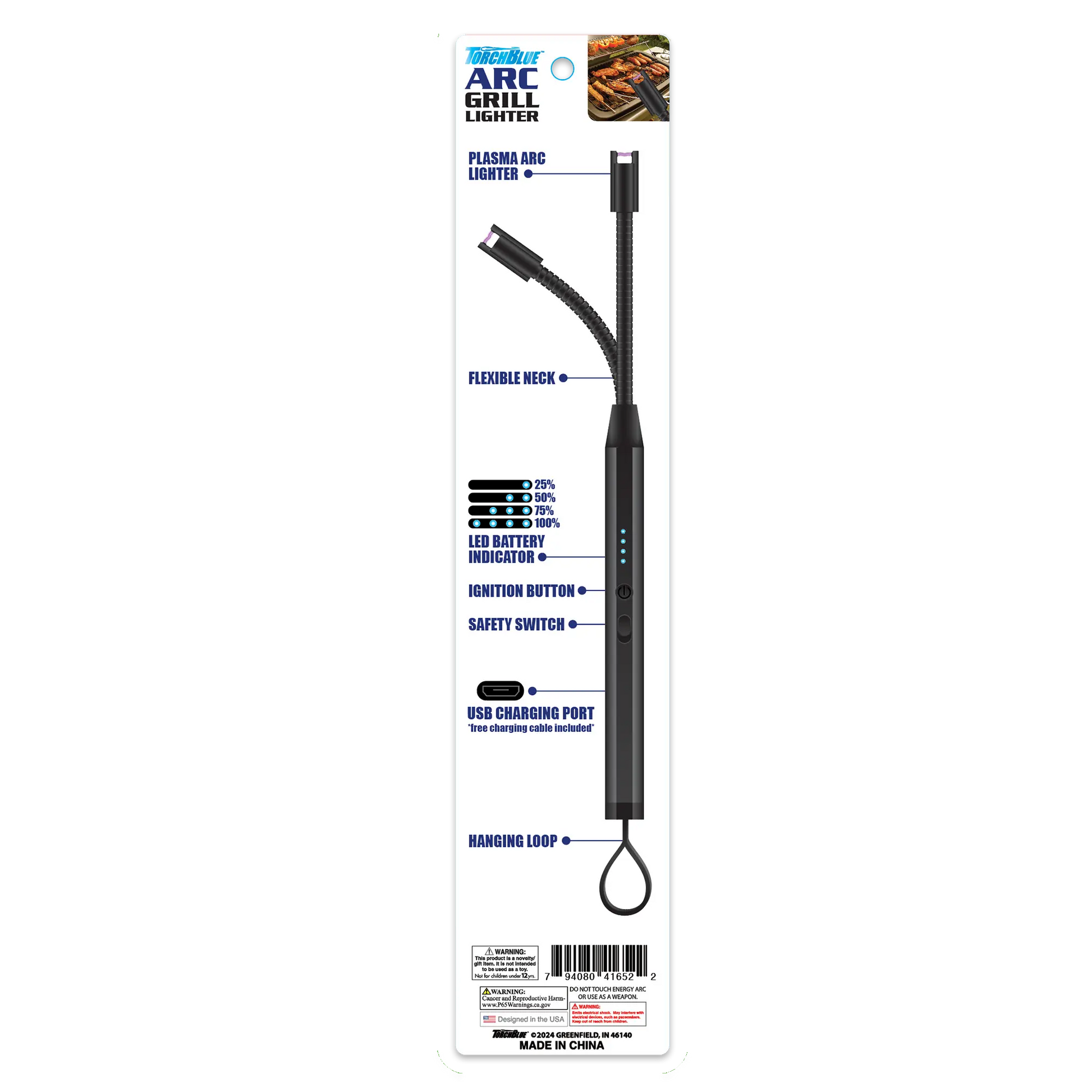 Grilling Center Assortment Floor Display - 81 Pieces Per Retail Ready Display 88524 TORCH BLUE