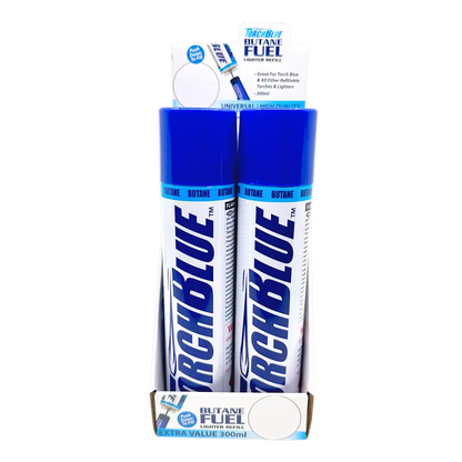 300ML Bulk Torch Blue Butane Refill- 4 Pieces Per Retail Ready Display 41666 TORCH BLUE