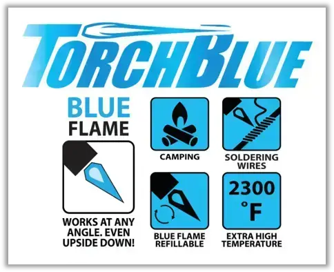Camo Torch Tower Ð 3 Tier Metal Countertop Assortment - 39 Pieces Per Retail Ready Display 88671 TORCH BLUE