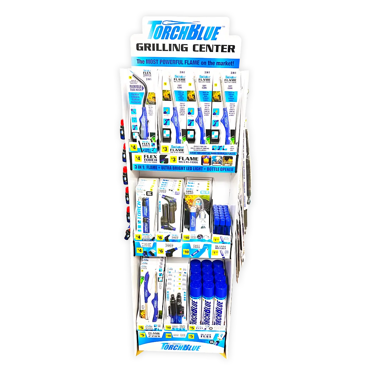 Grilling Center Assortment Floor Display - 81 Pieces Per Retail Ready Display 88524 TORCH BLUE