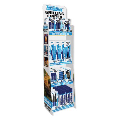 Grilling Center Lighter Assortment Floor Display - 66 Pieces Per Retail Ready Display Kit 88623 TORCH BLUE