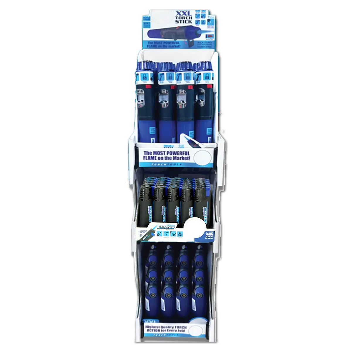 Torch Tower Ð 3 Tier Countertop Assortment - 49 Pieces Per Retail Ready Display 88670 TORCH BLUE