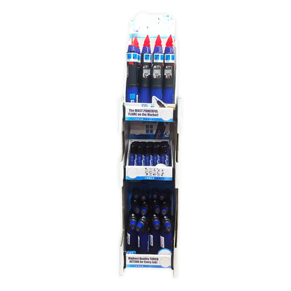 Butane Torch Lighters 3 Tier Countertop Assortment - 49 Pieces Per Retail Ready Display 88674 TORCH BLUE