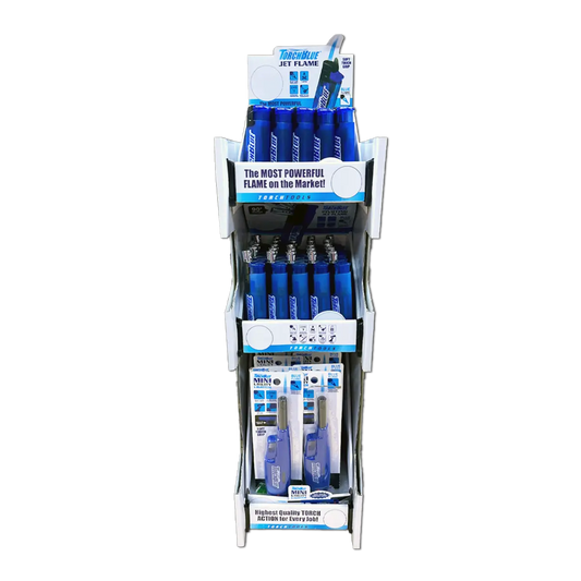Torch Tower 2 - 3 Tier Countertop Assortment - 62 Pieces Per Retail Ready Display 88675 TORCH BLUE