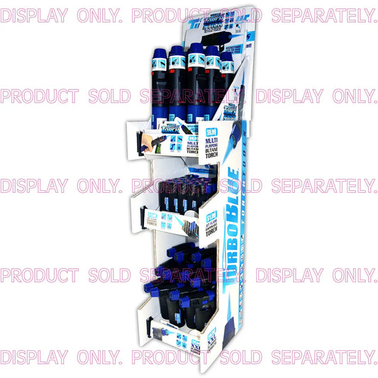 Merchandising Fixture - Corrugated Torch Blue Torch Stick 3 Tier Countertop Display ONLY  972110 TORCH BLUE