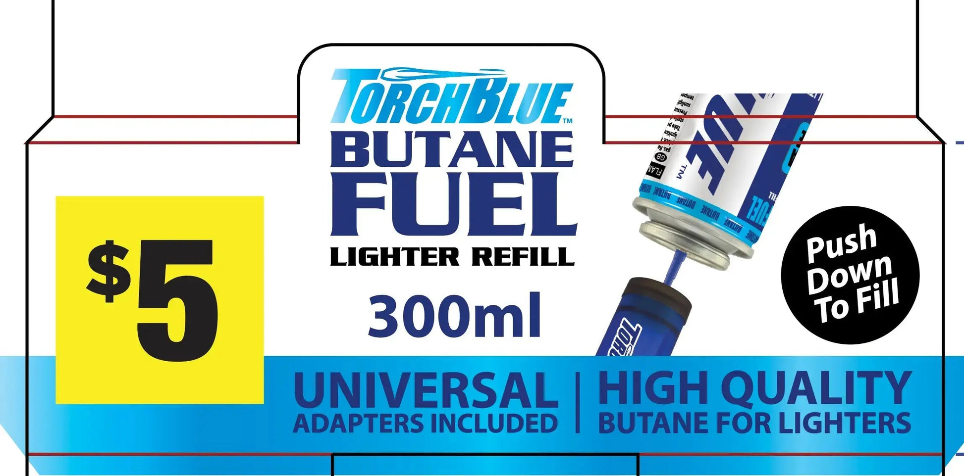 300ML Bulk Torch Blue Butane Refill - 8 Pieces Per Retail Ready Display 41737 TORCH BLUE